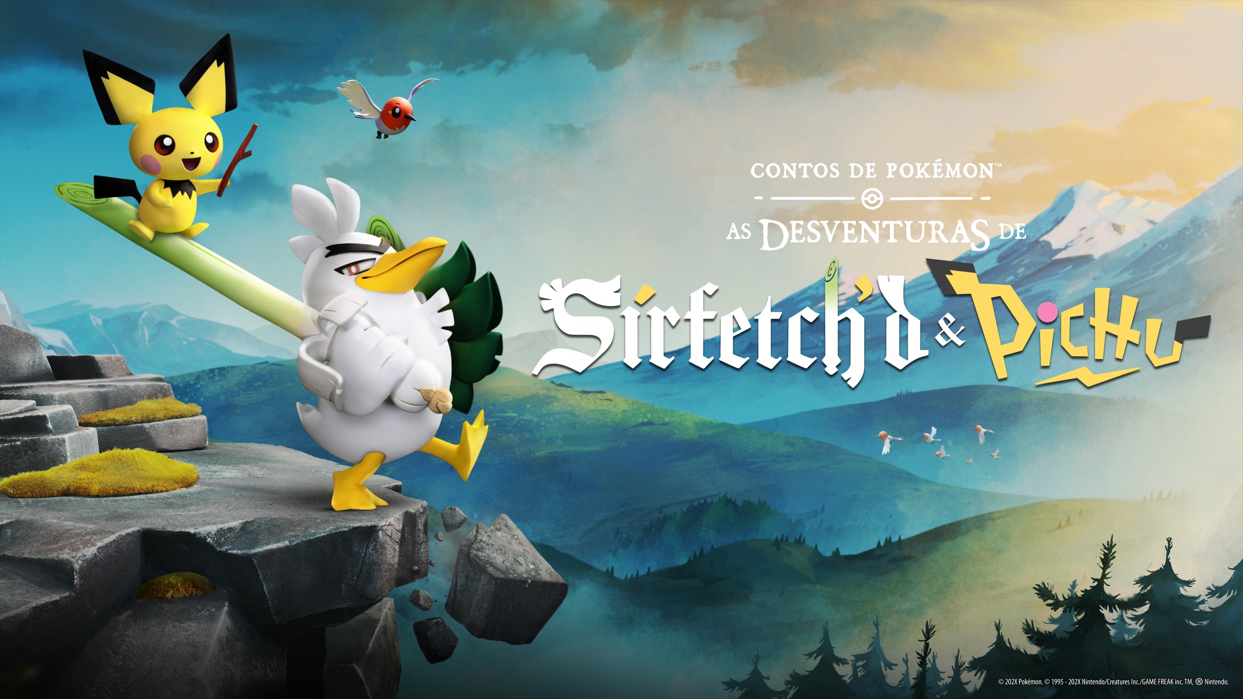 A Aardman e a The Pokémon Company revelaram a sinopse e detalhes da série stop-motion Contos de Pokémon: As Desventuras de Sirfetch'd e Pichu para 2027. (155 caracteres)